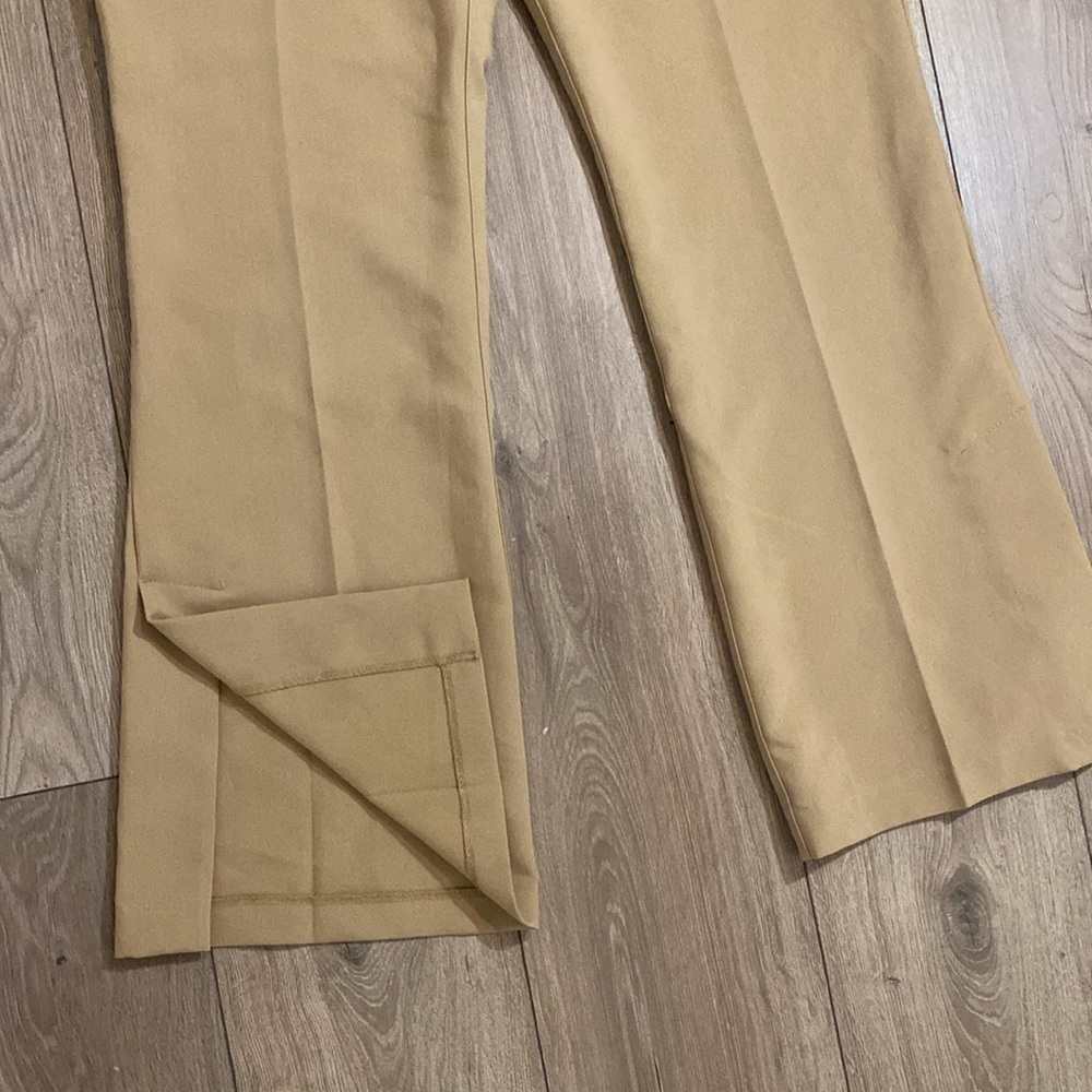 Abercrombie & Fitch | High Rise Tailored Spilt Hem Flare Trousers | Tan | Sz 14 - Picture 8 of 10